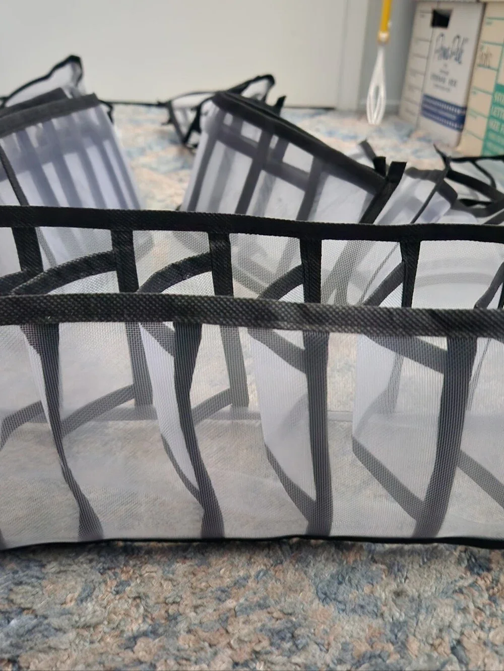 Set of 6 mesh drawer organizers